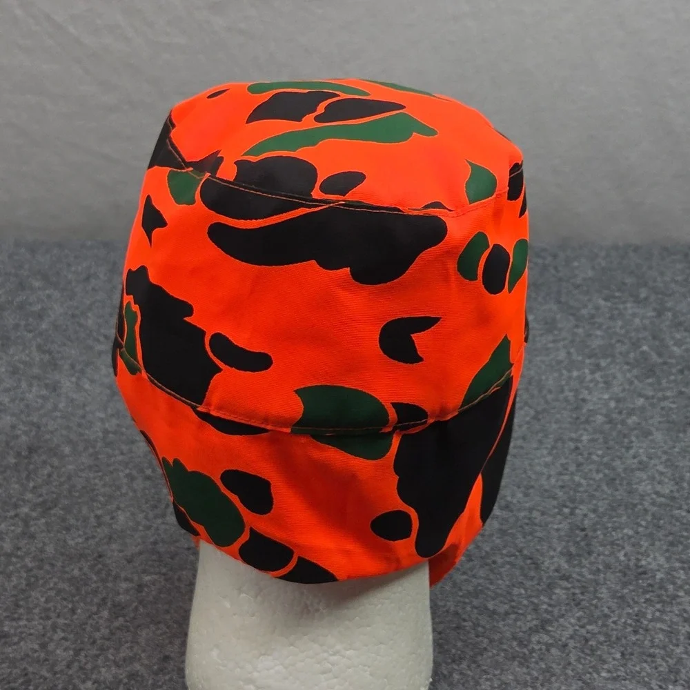 Vintage Northern Cap Hunting Trapper Hat XL Orange Camo GoreTex 80s Made in USA